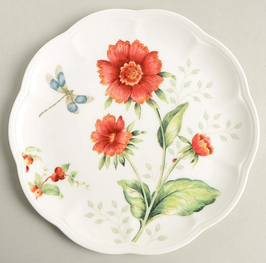 Butterfly Meadow Red Accent Luncheon Plate by Lenox-1
