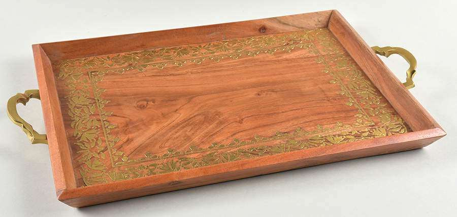 Global Tapestry Wood Rectangular Handled Tray by Lenox-1