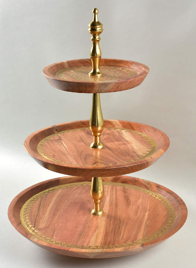 Global Tapestry 3 Tiered Wood Serving Tray by Lenox-1