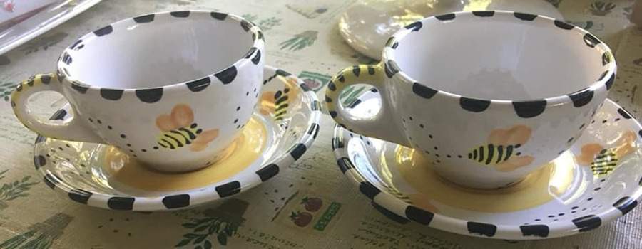 Longaberger Bee Flat Cup & Saucer Set by Longaberger-1