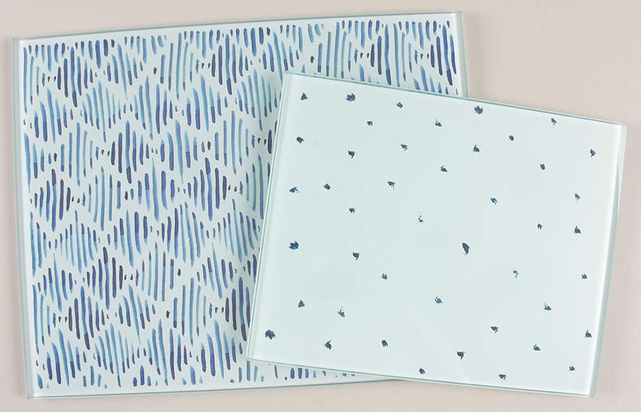 Blue Bay Rectangular Glassware Cutting Board - Set of 2 Motifs (CUBRG & CUBRG1) by Lenox-1