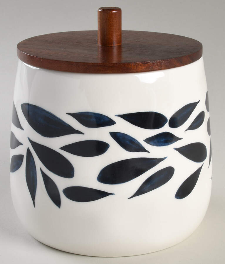 Blue Bay Medium Canister & Wood Lid by Lenox-1