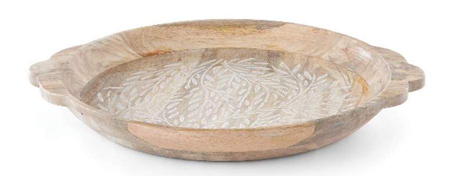 Textured Neutrals 16" Wood Oval Serving Platter by Lenox-1