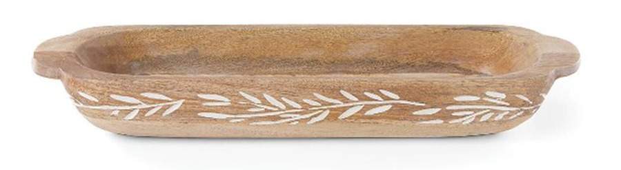 Textured Neutrals Oblong Wood Dough Bowl by Lenox-1