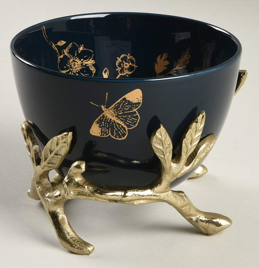 Sprig and Vine 4" Round Bowl & Metal Stand by Lenox-1