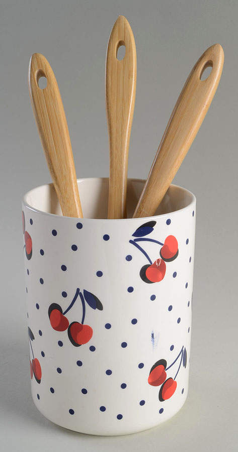 Vintage Cherry Dot Utensil Set (Holder & Utensils) by Lenox-1
