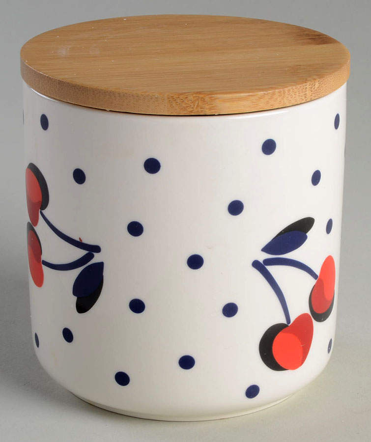 Vintage Cherry Dot Small Canister & Lid by Lenox-1