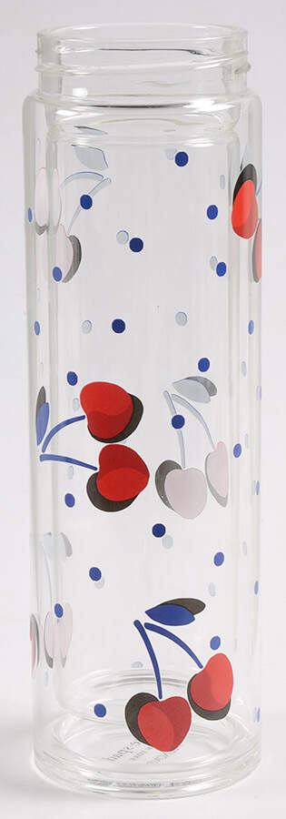 Vintage Cherry Dot Glass Water Bottle No Lid by Lenox-1