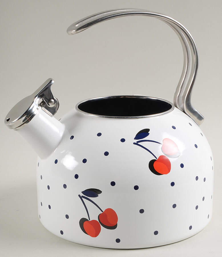Vintage Cherry Dot Metal Kettle No Lid by Lenox-1