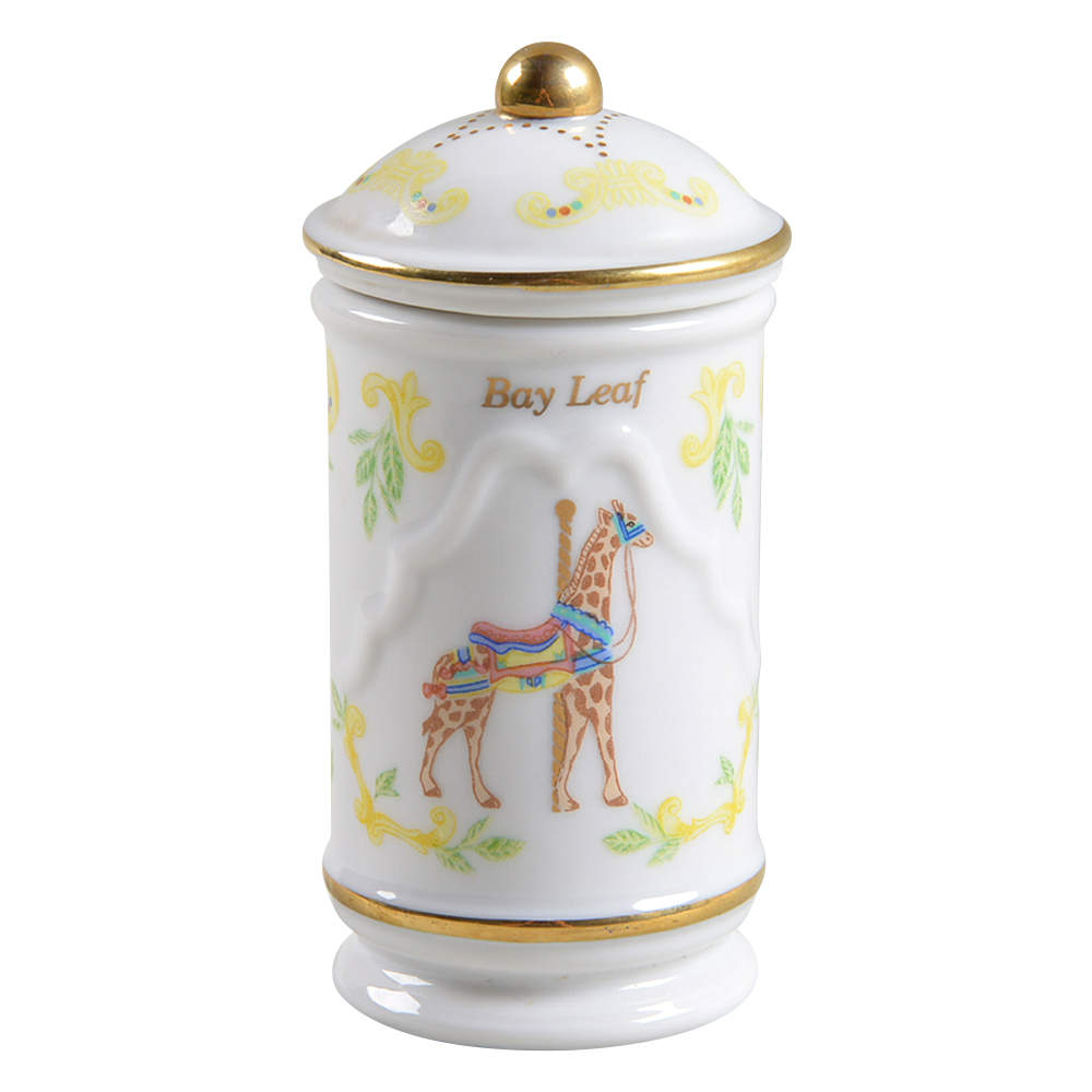 Carousel Bay Leaf/Leaves Spice Jar & Lid by Lenox-1
