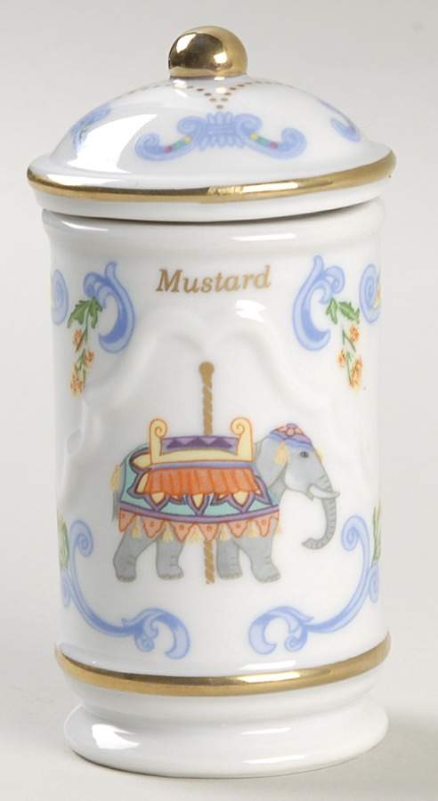 Carousel Mustard Spice Jar & Lid by Lenox-1