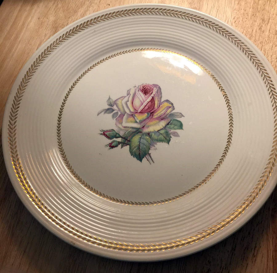 Golden Tea Rose Dinner Plate by Limoges-American-1