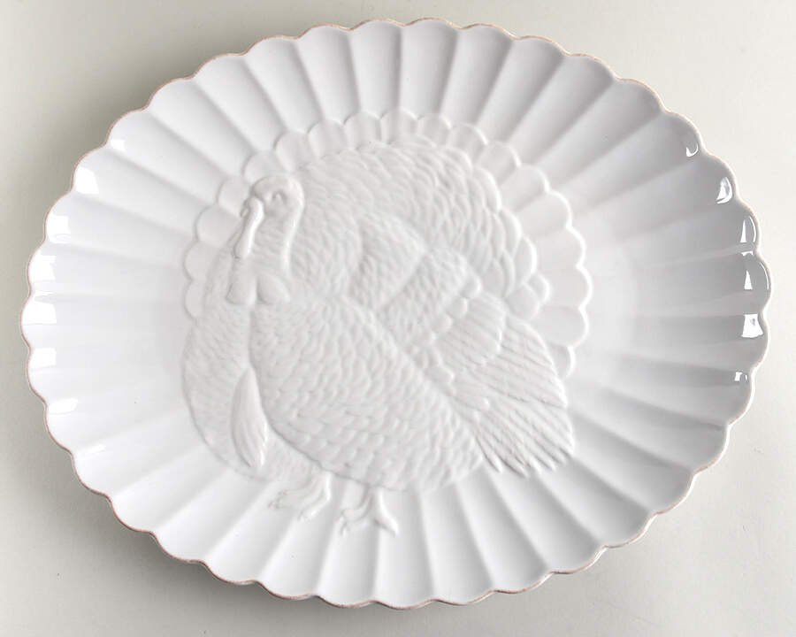 French Perle Scallop 18" Oval Serving Platter by Lenox-1