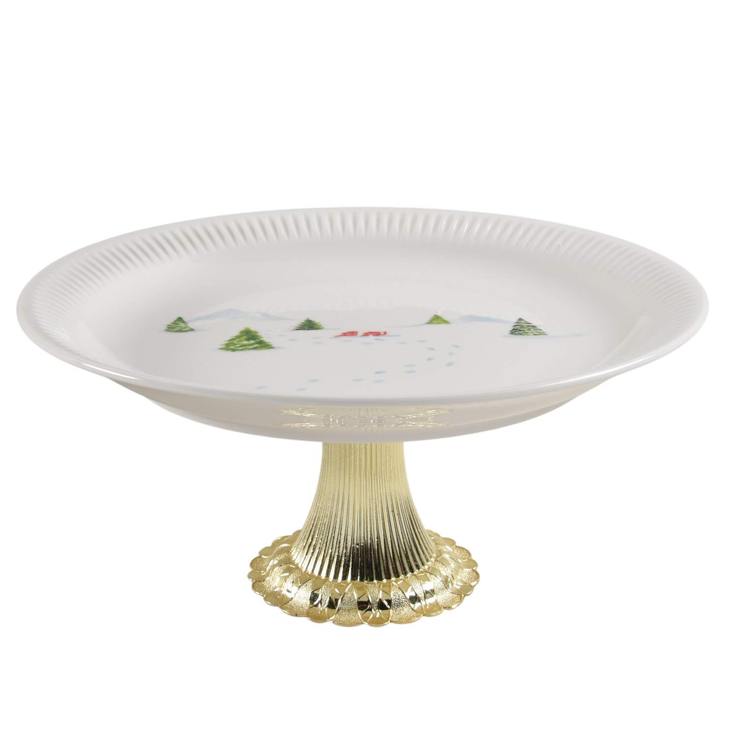 Profile Snow Day Cake Stand with 4"-5" Metal Pedestal  Hc by Lenox-1