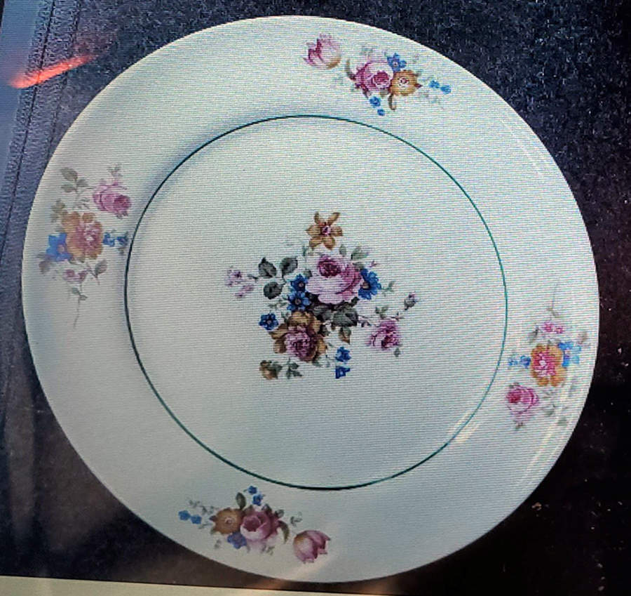 English Rose Dinner Plate by Limoges-American-1