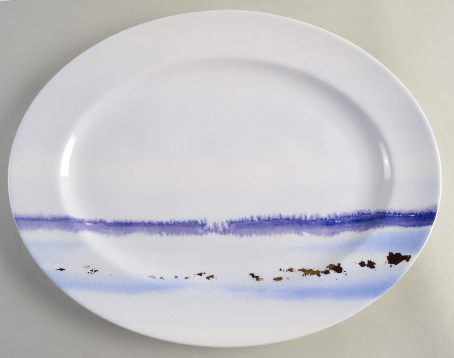Watercolor Horizons Amethyst 16" Oval Serving Platter by Lenox-1
