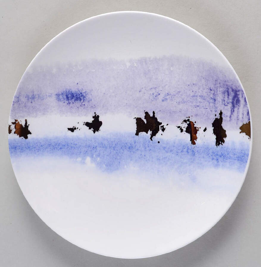 Watercolor Horizons Amethyst Tidbit Plate by Lenox-1