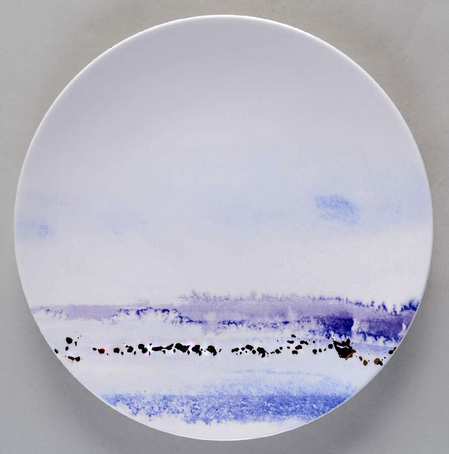 Watercolor Horizons Amethyst Luncheon Plate by Lenox-1