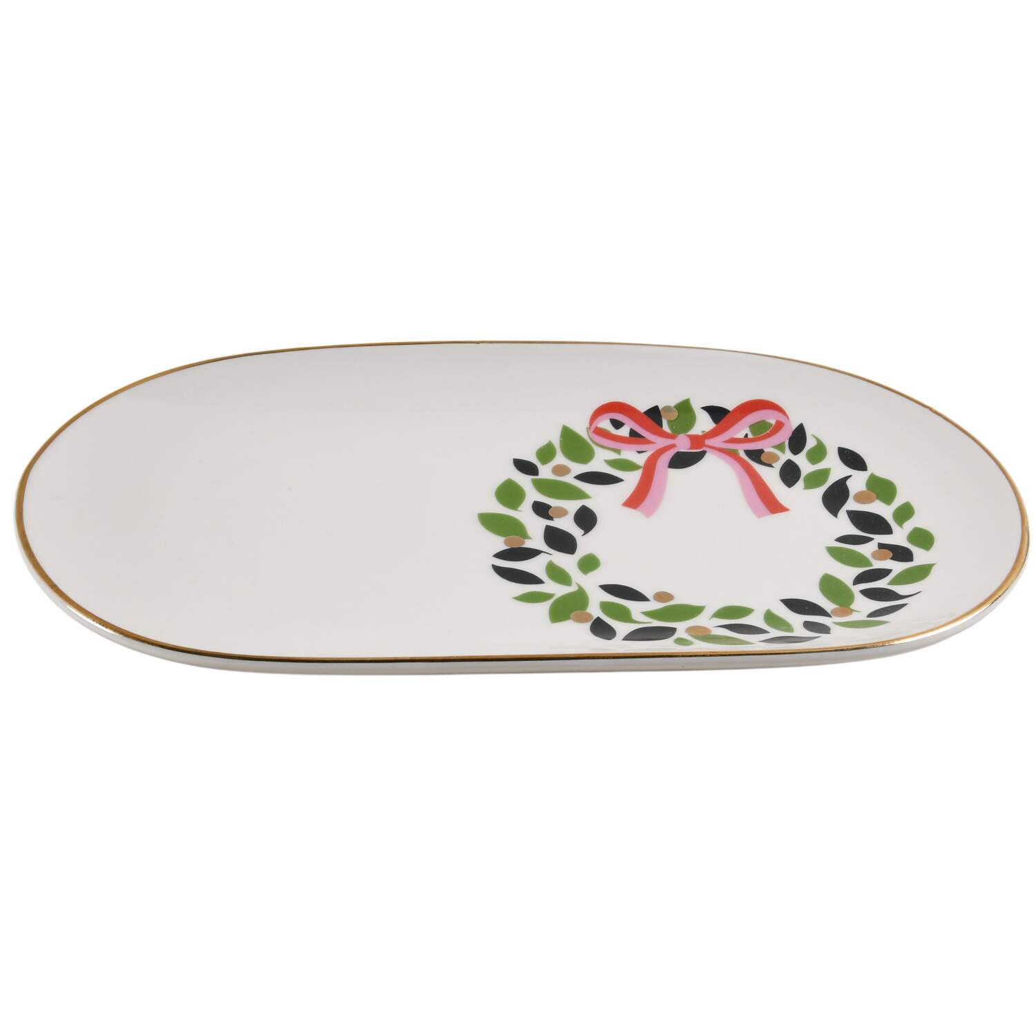 Evergreen Be Jolly Milk & Cookie Set Plate by Lenox-1