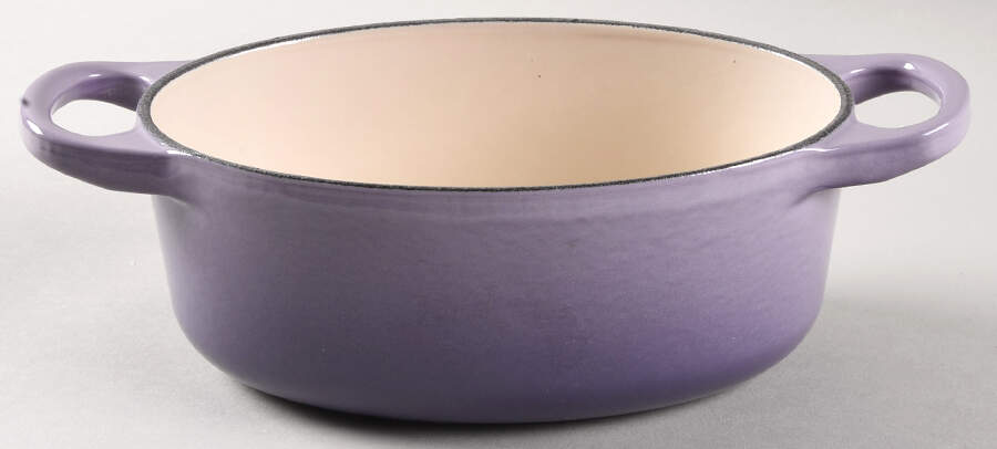Provence, Bluebell Purple 1 Qt Cast Iron Oval Dutch Oven No Lid by Le Creuset-1