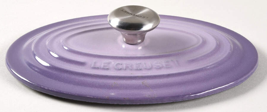 Provence, Bluebell Purple Lid for 1 Qt Cast Iron Oval Dutch Oven by Le Creuset-1