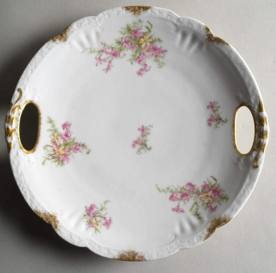 ALU8 Handled Cake Plate by Societe Alluaud-1