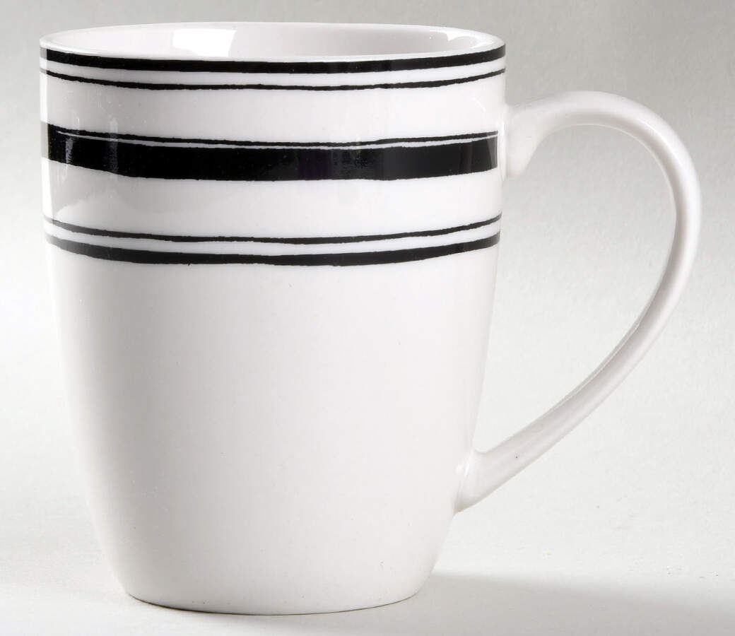Illustrated Stripes Black Mug by Lenox-1