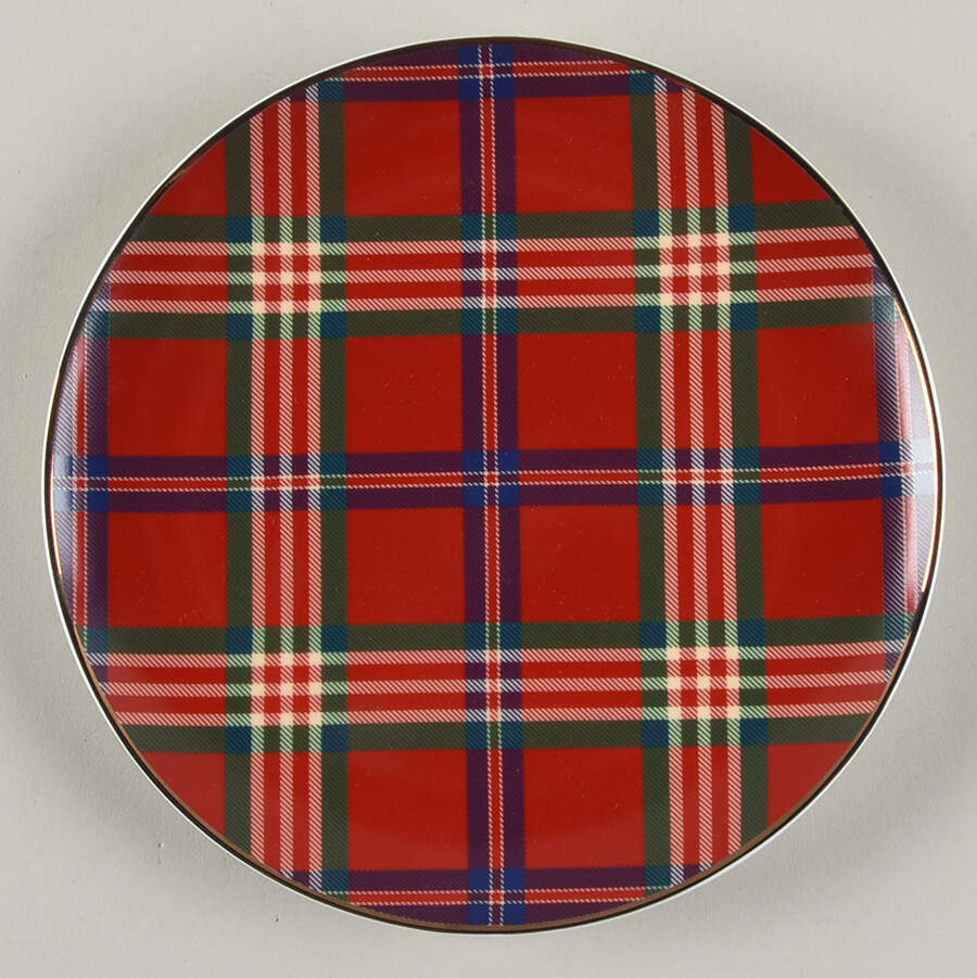 Holiday Red Tartan Salad/Dessert Plate by Lenox-1
