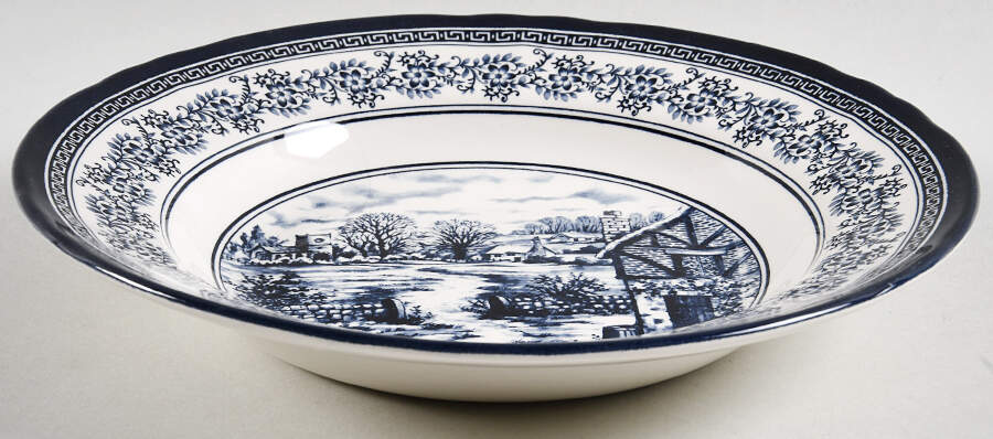 Halcyon Blue Rim Soup Bowl by Legend (Britsh Heritage)-1