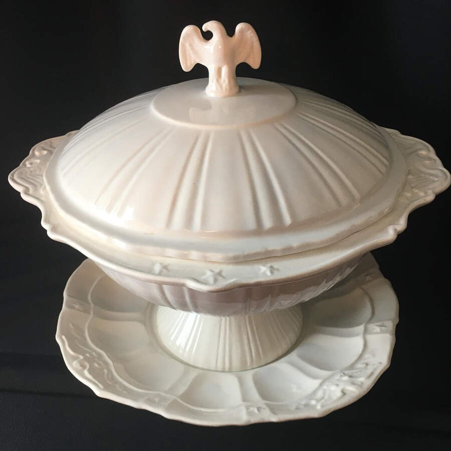 LXC1 Tureen & Lid w/Ladle & Underplate by Lane & Co-1