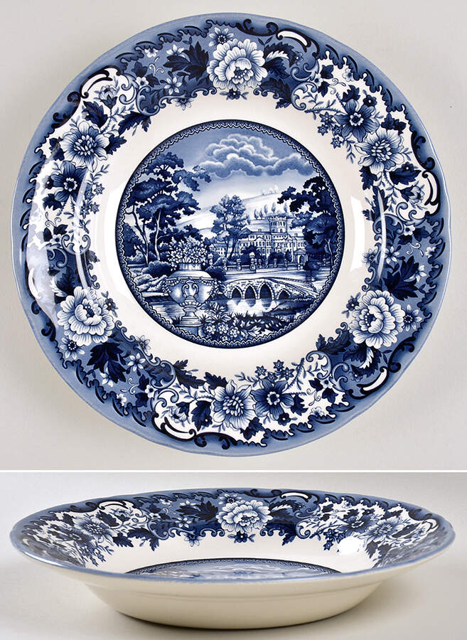 Belmont Dark Blue Large Rim Soup Bowl by Legend (Britsh Heritage)-1