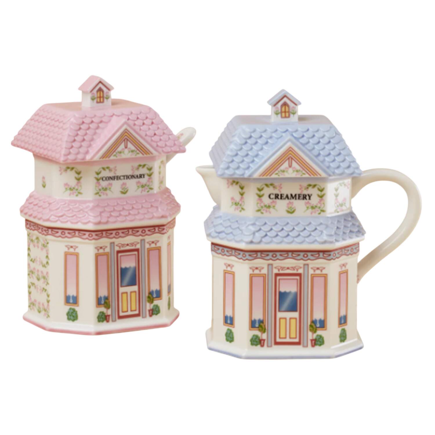 Lenox Village (2nd Edition) Creamer with Lid & Sugar with Lid & Spoon Set by Lenox-1
