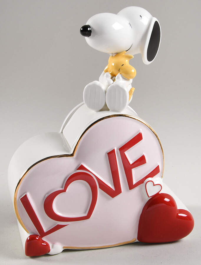 Snoopy Valentine's Day Figural Candy Jar & Lid by Lenox-1