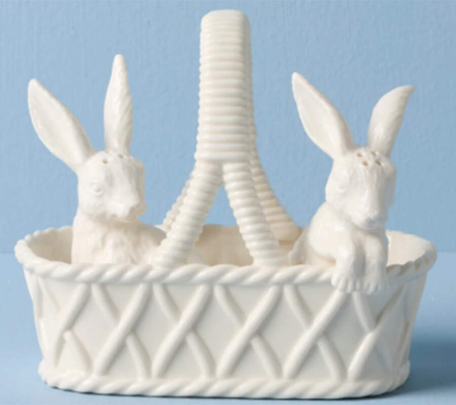 Wicker Creek Easter Figural Salt and Pepper Tray Set by Lenox-1