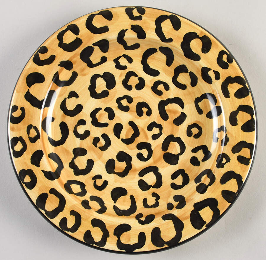 Leopard Print Salad Plate by Laurie Gates-1