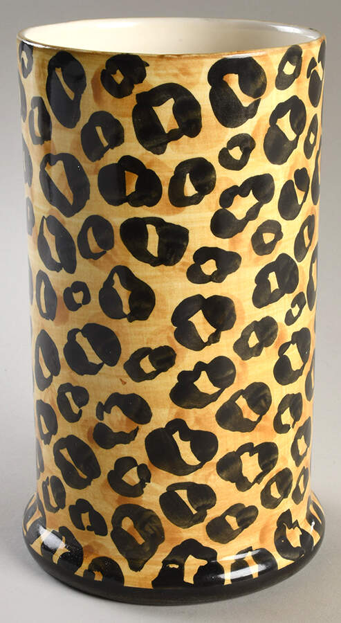 Leopard Print Large Canister No Lid by Laurie Gates-1