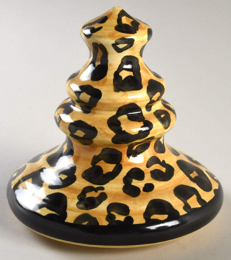 Leopard Print Lid for Large Canister by Laurie Gates-1