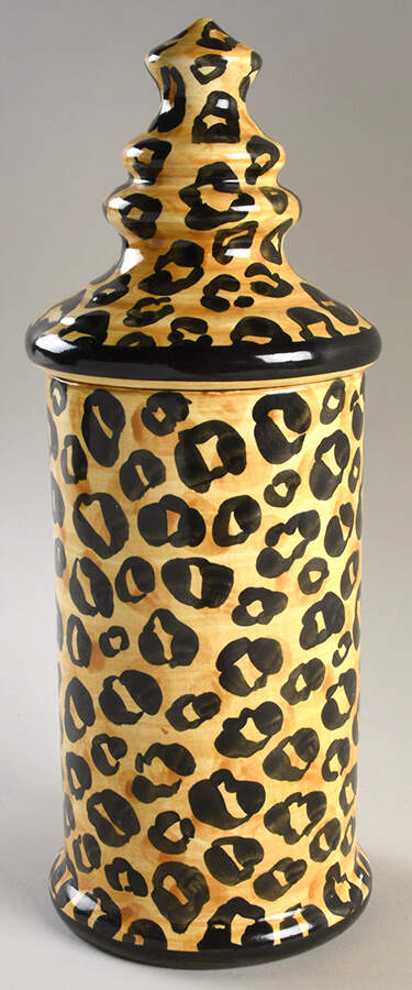 Leopard Print Large Canister & Lid by Laurie Gates-1