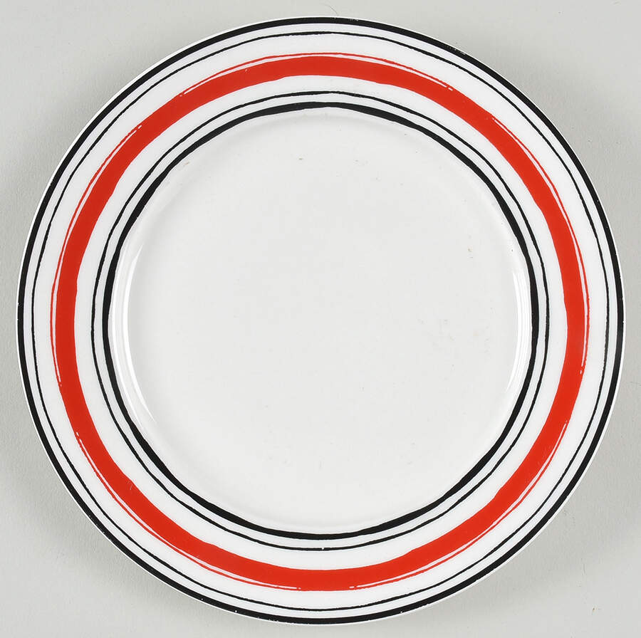 Illustrated Stripes-Red Salad Plate by Lenox-1