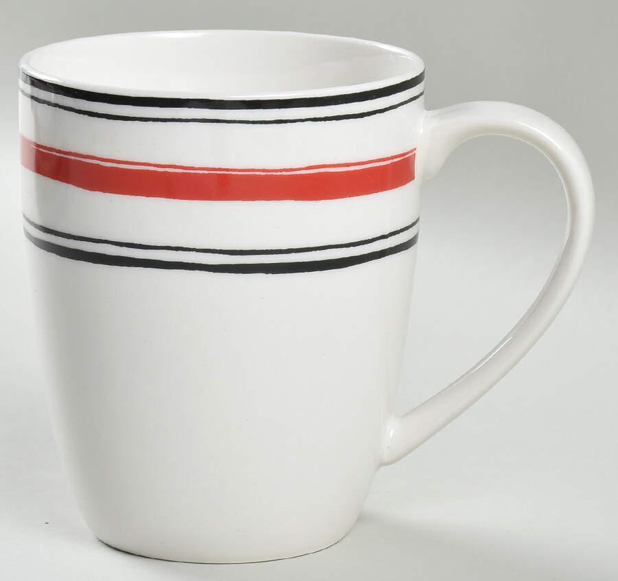 Illustrated Stripes-Red Mug by Lenox-1