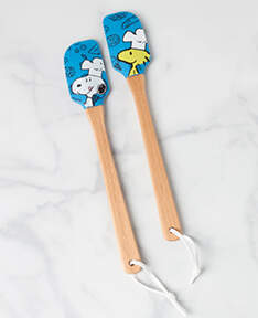 Chef Snoopy Silicone & Wood Spatula - Set of 2 (Motif 1 & Motif 2) by Lenox-1