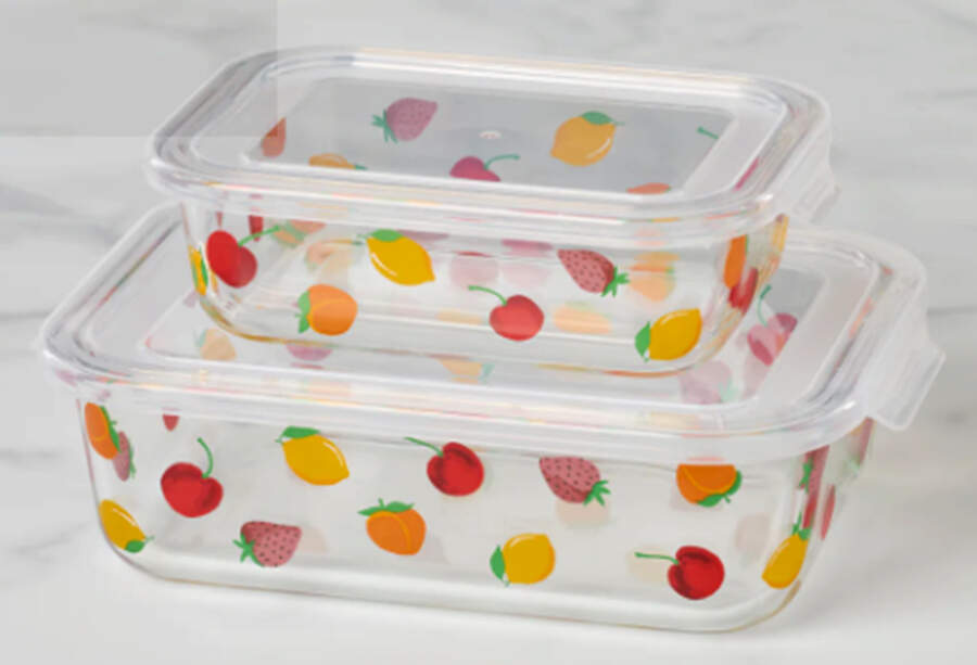 Tutti Fruity (Set of 2) Rect Glass Food Storage (21 Oz & 51 Oz) by Lenox-1