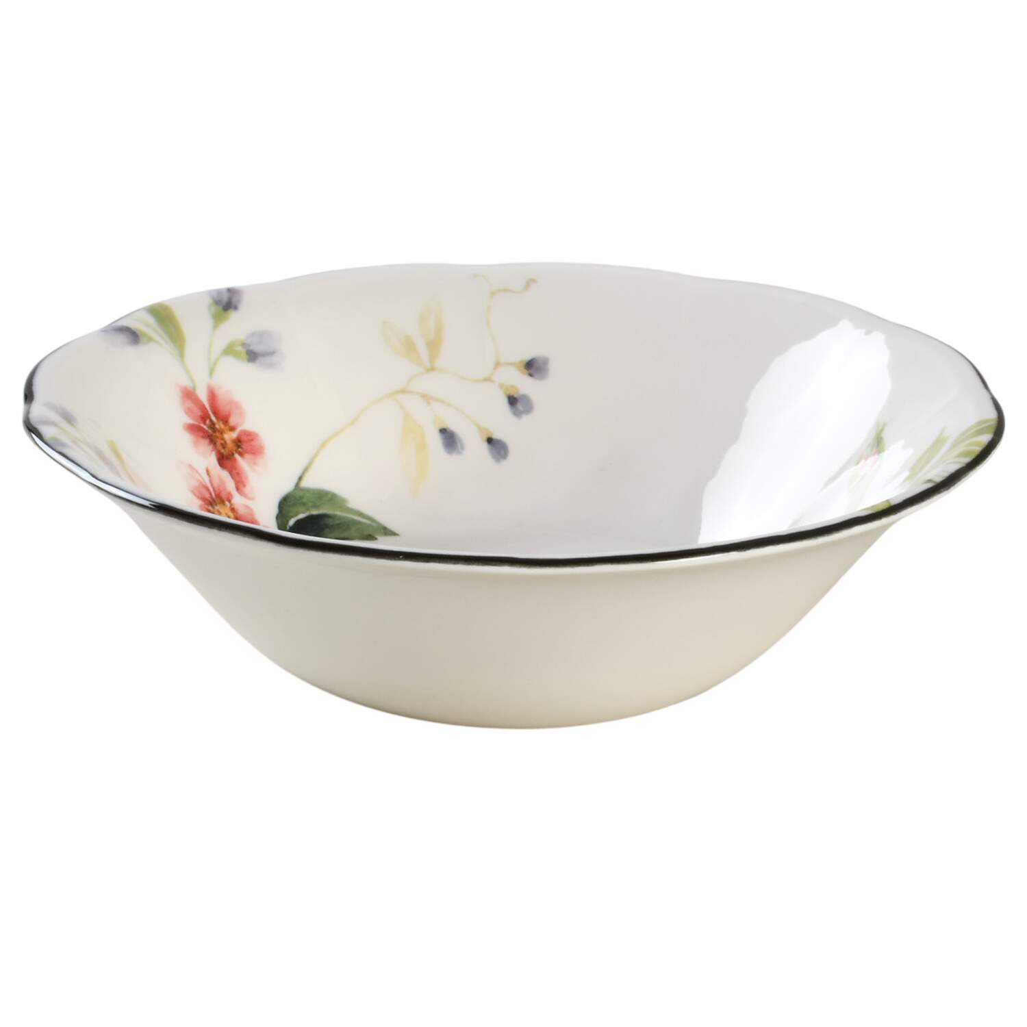 Priscilla Black Trim Soup/Cereal Bowl by Legend (Britsh Heritage)-1