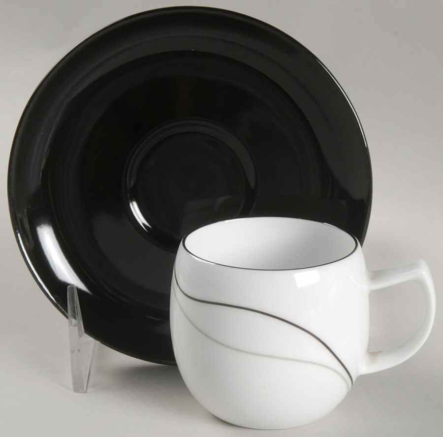 Threads Flat Demitasse Cup & Saucer Set by Mikasa-1