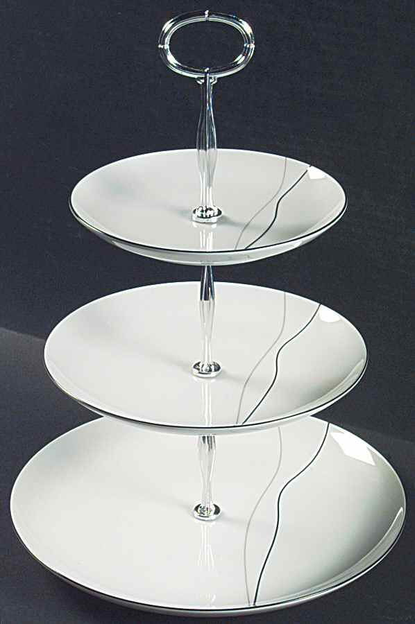 Threads 13 7/8"-14 1/4" 3-Tiered Serving Tray(DP,SP,BB) HC by Mikasa-1