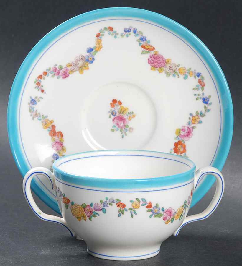 A300 (Smooth) Flat Bouillon Cup & Saucer by Minton-1