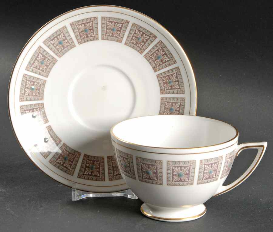 Acanthus Footed Cup & Saucer Set by Minton-1
