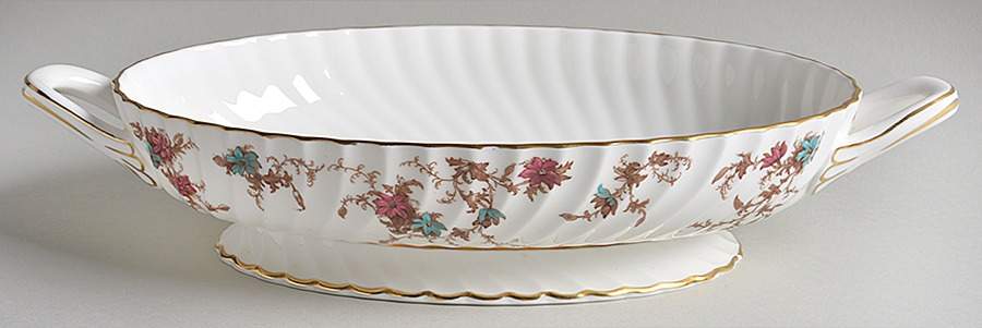 Ancestral (GLOBE BACKSTAMP) Oval Vegetable No Lid by Minton-1