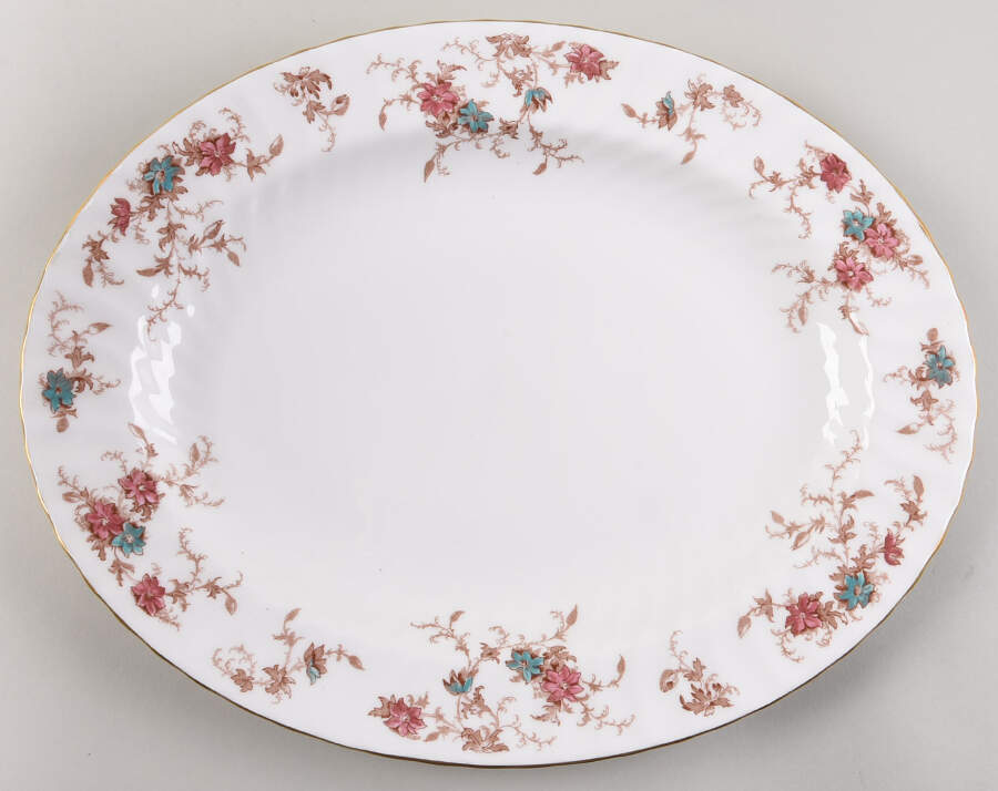 Ancestral (GLOBE BACKSTAMP) 13" Oval Serving Platter by Minton-1