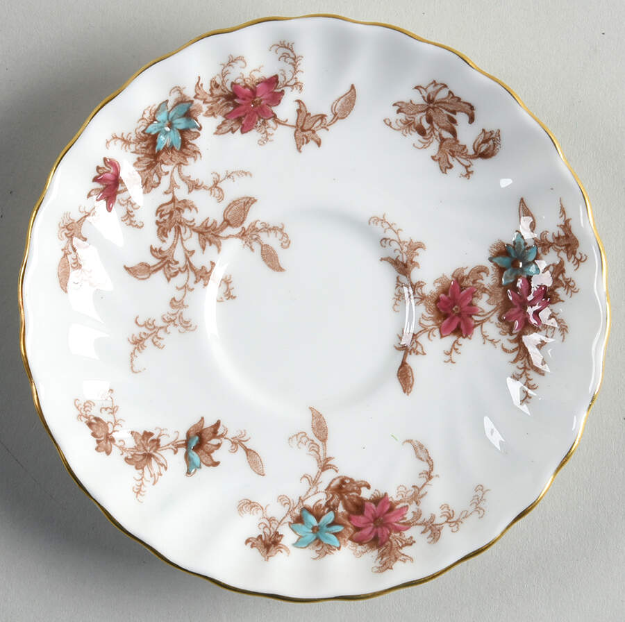 Ancestral (GLOBE BACKSTAMP) Saucer for Demitasse Cup by Minton-1